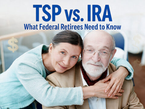 Retired couple reviewing TSP vs IRA retirement savings
