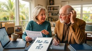 Flat-fee advisor vs 1% AUM fee comparison for senior retirees